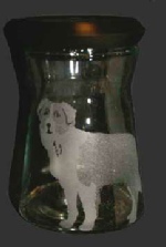 Glasgravur-Hundeportrait
